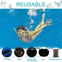 FVBJD 1400g Boules De Filtre De Piscine Noir,Balles Filtrantes Filtre Balls Pour Piscine Balles De Filtration, Au Lieu De 50kg De Sable Filtrant, Utilisées Dans Les Piscines, Filtres à Sable -Pompe et filtre de piscine Soldes 58754827 4