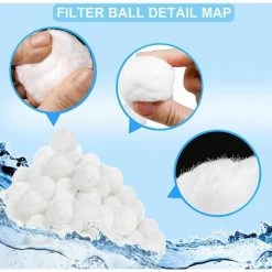 FVBJD Boules De Filtre De Piscine 700g Balles Filtrantes Alternative Pour 25 Kg De Sable, Filtrant Balles Média Filtre à Fibres Pour Piscine Filtres à Sable Filtrage De L'eau. -Pompe et filtre de piscine Soldes 58754829 3