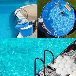 FVBJD Balle Filtrante Piscine,Balles Filtrantes,Boules De Filtre De Piscine, 700g Remplacent 25kg De Sable Filtrant,Convient Aux Grandes Piscines, Aquariums, Filtres De Piscine, Produits De Piscine (700G) -Pompe et filtre de piscine Soldes 58754830 3