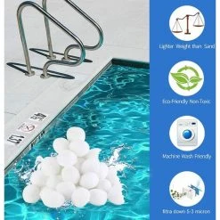 FVBJD Filtre Balls Balles De Filtration, Filtre Pour Piscine De 1400g Peut Remplacer 50kg Sable Filtrant, Convient à Divers Systèmes De Filtration Boules De Filtre De Piscine -Pompe et filtre de piscine Soldes 58754831 5