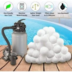 FVBJD 700g Filtre Balls Balles De Filtration,Filtre Pour Piscine De Peut Remplacer 25 Kg Sable Filtrant Sable De Quartz,Convient à Divers Systèmes De Filtration Boules De Filtre De Piscine -Pompe et filtre de piscine Soldes 58754855 4