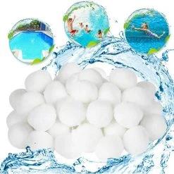 FVBJD 500G Balle Filtrante Piscine,Filtre Pour Piscine,Média Filtre à Fibres,de 1000g Remplacent 36kg De Sable Filtrant,Billes Filtrantes Pour Piscines Intérieure Et Extérieure(1000g)