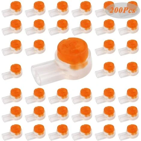 FVBJD 200pcs Connecteurs De Câble à UY2, Connecteur Épissure Rapide Terminaux Étanche Avec Bouton Transparent Orange 1 FVBJD 200pcs Connecteurs De Câble à UY2, Connecteur Épissure Rapide Terminaux Étanche Avec Bouton Transparent Orange