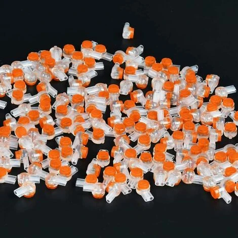 FVBJD 200pcs Connecteurs De Câble à UY2, Connecteur Épissure Rapide Terminaux Étanche Avec Bouton Transparent Orange 5 FVBJD 200pcs Connecteurs De Câble à UY2, Connecteur Épissure Rapide Terminaux Étanche Avec Bouton Transparent Orange – Image 5