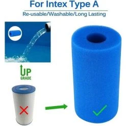 TINOR Éponge Filtrante Type A, Mousse Pour Filtre Piscine, Filtre Piscine Lavable Reutilisable, Filtre Éponge Cartouche, Filtre Spa Intex Reutilisable, 2 Pièces -Pompe et filtre de piscine Soldes 58831147 3
