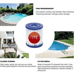 EINEMGELD Filtre Pour Bestway 58093 Cartouches Type I, Pour Bestway Filtre De Remplacement Pour Pompe 305/366, Cartouches Filtrantes Taille 1, Pour Nettoyage De Piscine (4 Pièces) -Pompe et filtre de piscine Soldes 59433923 4