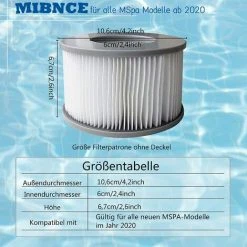 EINEMGELD Lot De 8 Cartouches Filtrantes De Rechange Pour Piscine Gonflable Mspa, Jacuzzi -Pompe et filtre de piscine Soldes 59434055 4