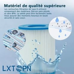 DECKON Filtre Piscine Pour Type II, Spa Remplacement Filtre De Piscine Gonflable Accessoires, Filtre De Piscine Pour Jardin Extérieur, Lavable Et Réutilisable Cartouche, (4 PCS) -Pompe et filtre de piscine Soldes 59800927 4