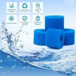 STARLIGHT Lot De 4 Filtres De Piscine En Mousse Filtre Pour Intex Type S1 - Filtre En Mousse Pour Spa, Piscine - Réutilisables Et Lavables - Éponge De Filtration De Type S1,STAR.L -Pompe et filtre de piscine Soldes 60064709 2