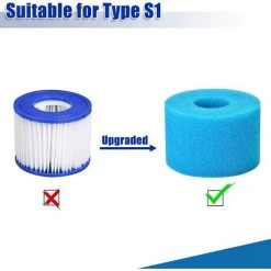 ENLENK 4 Pièces Éponge Filtrante Type, Cartouche De Filtre En Mousse, Mousse Pour Filtre Piscine, Réutilisables Et Lavables, Filtre En Mousse Pour Spa, Piscine, Jacuzzi -Pompe et filtre de piscine Soldes 60169199 5