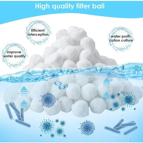 NAXUNNN 700g Boules De Filtre De Piscine, Balles Filtrantes,Média Filtre à Fibres 3 NAXUNNN 700g Boules De Filtre De Piscine, Balles Filtrantes,Média Filtre à Fibres – Image 3