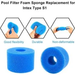 NAXUNNN Éponge Filtrante Type S1 Filtres De Piscine En Mousse, 6 Pièces Cartouche Filtrante RéUtilisable Et Lavable Pour Intex Type S1 -Pompe et filtre de piscine Soldes 60506028 3