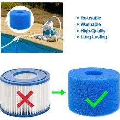 NAXUNNN Éponge Filtrante Type S1 Filtres De Piscine En Mousse, 6 Pièces Cartouche Filtrante RéUtilisable Et Lavable Pour Intex Type S1 -Pompe et filtre de piscine Soldes 60506028 4
