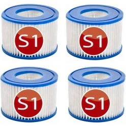 DECKON Lot De 4 Cartouches De Rechange S1 Pour Filtre De Piscine Intex 29001 - Pour Jardin Extérieur Type S1 PureSpa Easy Set - Cartouches Pour Filtre à Jacuzzi - Filtre S1
