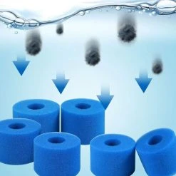 FUHUIDATRADING Éponge Filtrante Type A, Lot De 4 Filtres De Piscine, Filtre Éponge Cartouche, Mousse Pour Filtre Piscine, Réutilisables Et Lavables, Pour Spa, Piscine -Pompe et filtre de piscine Soldes 60995179 4