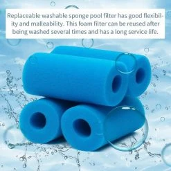 DECKON Filtre éponge Type A, Filtre Piscine En Mousse, Filtre Mousse Piscine Filtre éponge Pré-Filtre Mousse Cartouche éponge Lavable, Réutilisable. (4 Pièces) -Pompe et filtre de piscine Soldes 61181850 2