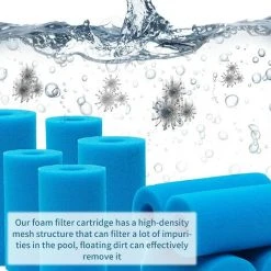 DECKON Filtre éponge Type A, Filtre Piscine En Mousse, Filtre Mousse Piscine Filtre éponge Pré-Filtre Mousse Cartouche éponge Lavable, Réutilisable. (4 Pièces) -Pompe et filtre de piscine Soldes 61181850 3