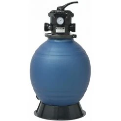 SUPERMARKET Filtre à Sable Pour Piscine Avec Vanne 6 Positions Bleu 460 Mm -Pompe et filtre de piscine Soldes 63680565 3