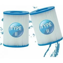SINCèREETALI Filtre De Piscine Pour Bestway Type II, Accessoires De Filtre De Piscine Gonflable De Rechange Pour Spa, Filtre De Piscine Pour Jardin Extérieur, Cartouche Lavable Et Réutilisable, 4,17 X 5,35 Pouces (2 PCS)