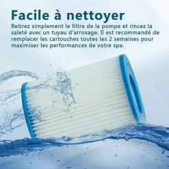 SINCèREETALI Filtre De Piscine Pour Bestway Type II, Accessoires De Filtre De Piscine Gonflable De Rechange Pour Spa, Filtre De Piscine Pour Jardin Extérieur, Cartouche Lavable Et Réutilisable, 4,17 X 5,35 Pouces (4 PCS) -Pompe et filtre de piscine Soldes 63821487 3