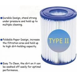 SINCèREETALI Lot De 2 Cartouches De Filtre De Piscine De Type II – Compatible Avec Les Filtres Bestway 58094 – Accessoires De Filtre De Piscine Gonflable De Rechange Pour Spa -Pompe et filtre de piscine Soldes 63821488 4