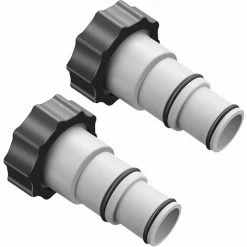FOZIY Adaptateur De Tuyau De Piscine 2 Pièce Adaptateur De Vidange De Piscine Adaptateurs De Tuyau Avec Bague D'étanchéité Pour Piscine Pompes à Connexion Filetée Gris,Fonepro