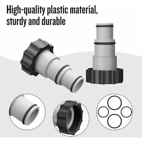 FOZIY Adaptateur De Tuyau De Piscine 2 Pièce Adaptateur De Vidange De Piscine Adaptateurs De Tuyau Avec Bague D'étanchéité Pour Piscine Pompes à Connexion Filetée Gris,Fonepro 3 FOZIY Adaptateur De Tuyau De Piscine 2 Pièce Adaptateur De Vidange De Piscine Adaptateurs De Tuyau Avec Bague D'étanchéité Pour Piscine Pompes à Connexion Filetée Gris,Fonepro – Image 3