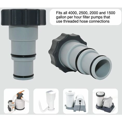 FOZIY Adaptateur De Tuyau De Piscine 2 Pièce Adaptateur De Vidange De Piscine Adaptateurs De Tuyau Avec Bague D'étanchéité Pour Piscine Pompes à Connexion Filetée Gris,Fonepro 4 FOZIY Adaptateur De Tuyau De Piscine 2 Pièce Adaptateur De Vidange De Piscine Adaptateurs De Tuyau Avec Bague D'étanchéité Pour Piscine Pompes à Connexion Filetée Gris,Fonepro – Image 4
