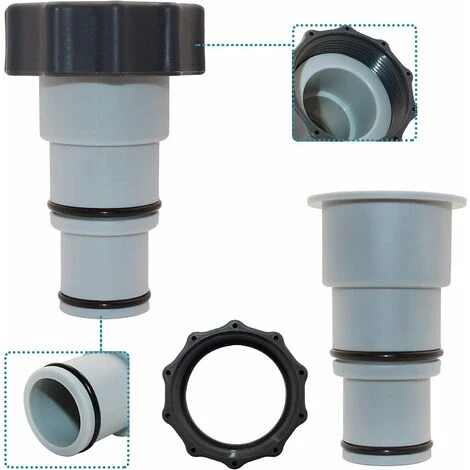 FOZIY Adaptateur De Tuyau De Piscine 2 Pièce Adaptateur De Vidange De Piscine Adaptateurs De Tuyau Avec Bague D'étanchéité Pour Piscine Pompes à Connexion Filetée Gris,Fonepro 5 FOZIY Adaptateur De Tuyau De Piscine 2 Pièce Adaptateur De Vidange De Piscine Adaptateurs De Tuyau Avec Bague D'étanchéité Pour Piscine Pompes à Connexion Filetée Gris,Fonepro – Image 5