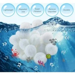 TINOR Filtre Balls 700 G Remplace 25 Kg De Sable Filtrant, Balles Filtrantes Pour Piscine, Pompe De Filtration, Filtre à Sable D'aquarium.（700g） -Pompe et filtre de piscine Soldes 64032070 3