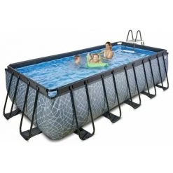 EXIT TOYS EXIT Stone Zwembad 540x250x122cm Met Filterpomp - Grijs -Pompe et filtre de piscine Soldes 64076367 2