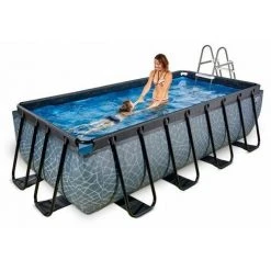 EXIT TOYS Piscine EXIT Stone 400x200x100cm Avec Pompe Filtrante - Grise -Pompe et filtre de piscine Soldes 64076421 3