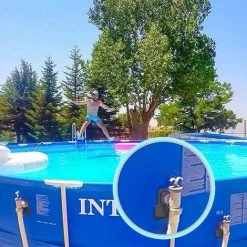 HEGUYEY Lot De 2 Support De Tuyau De Piscine, Adaptateur Pour Piscine, Gris Accessoires Piscine, Pour Tuyaux Piscine De Dans Les 38 Mm -Pompe et filtre de piscine Soldes 64098276 5