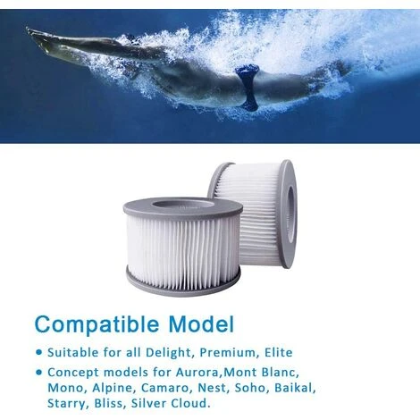 SLBRILLèRE Lot De 2 Filtres De Rechange Pour - Pompe à Cartouche Pour Piscines, Sous-Marins Chauds Et Spa 5 SLBRILLèRE Lot De 2 Filtres De Rechange Pour - Pompe à Cartouche Pour Piscines, Sous-Marins Chauds Et Spa – Image 5
