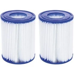 TANCYCO Lot De 2 Cartouches De Filtre De Piscine Pour Pompes De Filtre De Piscine De Filtre à Cartouche Intex Type A, Filtre De Rechange Pour Nettoyeur De Piscine, Blanc