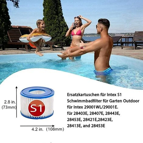 MEZHENG Cartouches De Filtre De Rechange Piscine Pour Intex S1, Filtre à Pour Remous Pour Purespa 29001e,Filtre Spa - Cartouches De Rechange Pour Piscine,Spa,Baignoire (6pièces) 2 MEZHENG Cartouches De Filtre De Rechange Piscine Pour Intex S1, Filtre à Pour Remous Pour Purespa 29001e,Filtre Spa - Cartouches De Rechange Pour Piscine,Spa,Baignoire (6pièces) – Image 2