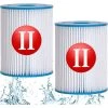 OSQI Filtre De Piscine Pour Bestway Type II, Accessoires De Filtre De Piscine Gonflable Pour Spa, Filtre De Piscine Pour Jardin Extérieur, Cartouche Lavable Et Réutilisable, 4,17 X 5,35 Pouces (2 Pièces)