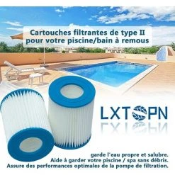 OSQI Filtre De Piscine Pour Bestway Type II, Accessoires De Filtre De Piscine Gonflable Pour Spa, Filtre De Piscine Pour Jardin Extérieur, Cartouche Lavable Et Réutilisable, 4,17 X 5,35 Pouces (2 Pièces) -Pompe et filtre de piscine Soldes 65503743 5