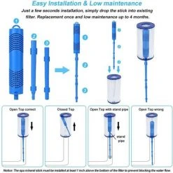 HELLO KITTY BAIN Filtre, Cartouche Purificateur Minéral 2 Pièces Purificateur Minéral, Bâtons Minéraux Pour La Clarification De L'Eau -Pompe et filtre de piscine Soldes 65627004 3