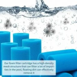 KAEJYIUT Filtre éponge Type A, Filtre Piscine En Mousse, Filtre Mousse Piscine Filtre éponge Pré-Filtre Mousse Cartouche éponge Lavable, Réutilisable. (4 Pièces) -Pompe et filtre de piscine Soldes 65853234 3