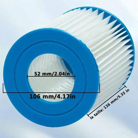 KAEJYIUT Filtre Piscine Pour Bestway Type II, Spa Remplacement Filtre De Piscine Gonflable Accessoires, Filtre De Piscine Pour Jardin Extérieur, Lavable Et Réutilisable Cartouche, 4.17x5.35 Inch (4 PCS) 4 KAEJYIUT Filtre Piscine Pour Bestway Type II, Spa Remplacement Filtre De Piscine Gonflable Accessoires, Filtre De Piscine Pour Jardin Extérieur, Lavable Et Réutilisable Cartouche, 4.17x5.35 Inch (4 PCS) – Image 4