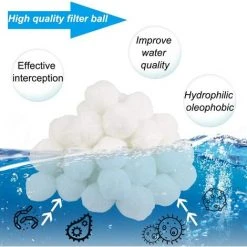 JUNJUN Boule Filtrante, Boule Filtrante De Piscine De 700 G, Remplace Le Filtre À Sable De 25 Kg, Filtre De Piscine, Convient À Tous Les Filtres À Sable Ou À Verre Existants, Bon Effet De Filtrage -Pompe et filtre de piscine Soldes 66369832 2