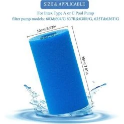 JUNJUN Éponge Filtrante De Type A, Filtre Éponge De Type A, Filtre En Mousse De Piscine Filtre À Cartouche Éponge Lavable Pour Piscine (2 Pièces) -Pompe et filtre de piscine Soldes 66369841 4
