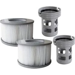 WAHAISON 2 Filtres + 2 Bases Cartouches Filtrantes Pour Piscines Gonflables MSPA - Adaptateur De Base Vissable Pour Cartouche Filtrante MSPA - Kit De Mise à Niveau - Filtre Pour Sous-marins Et Spa Chauds