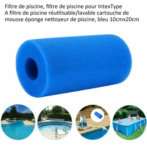 KAEJYIUT Piscine Filtre, Piscine Filtre Pour Intex Type A Reutilisable / Lavable Piscine Filtre En Mousse Eponge Cartouche Nettoyeur De Piscine, 10Cmx20Cm Bleu 5 KAEJYIUT Piscine Filtre, Piscine Filtre Pour Intex Type A Reutilisable / Lavable Piscine Filtre En Mousse Eponge Cartouche Nettoyeur De Piscine, 10Cmx20Cm Bleu – Image 5