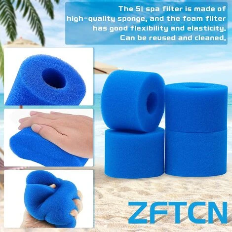 KARTOKNER Lot De 4 Filtres De Piscine En Mousse Filtre Pour Intex Type S1 - Filtre En Mousse Pour Spa, Piscine - Réutilisables Et Lavables - éponge De Filtration De Type S1 2 KARTOKNER Lot De 4 Filtres De Piscine En Mousse Filtre Pour Intex Type S1 - Filtre En Mousse Pour Spa, Piscine - Réutilisables Et Lavables - éponge De Filtration De Type S1 – Image 2