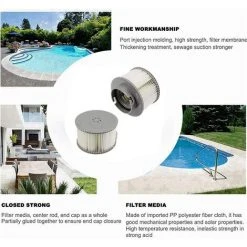 KARTOKNER 8 Pièces Mscomft MSPA Cartouches De Rechange De Filtre Pour Tous Les Modèles Whirlpool Spas Swimming Piscine,Cartouches Filtrantes Avec Filet Pour MSpa Les Spas 9 KARTOKNER 8 Pièces Mscomft MSPA Cartouches De Rechange De Filtre Pour Tous Les Modèles Whirlpool Spas Swimming Piscine,Cartouches Filtrantes Avec Filet Pour MSpa Les Spas -Pompe et filtre de piscine Soldes 67167644 5