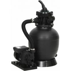 TRUE DEAL Filtre à Sable De Piscine Avec Vanne 6 Voies Noir