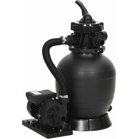 TRUE DEAL Filtre à Sable De Piscine Avec Vanne 6 Voies Noir 1 TRUE DEAL Filtre à Sable De Piscine Avec Vanne 6 Voies Noir