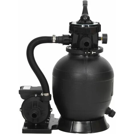 TRUE DEAL Filtre à Sable De Piscine Avec Vanne 6 Voies Noir 2 TRUE DEAL Filtre à Sable De Piscine Avec Vanne 6 Voies Noir – Image 2